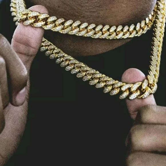 Hip Hop Iced Out Gold plated Quavo 12mm 18" & 20" - Picture 2 of 4